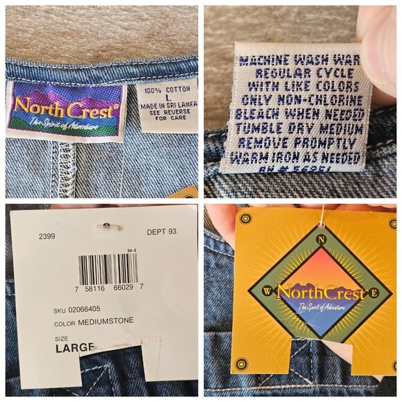 90s‎ Womens Overall Dress Denim Jean Cargo Sz L Blue Sleeveless Teacher NWT Sz L - Picture 6 of 8